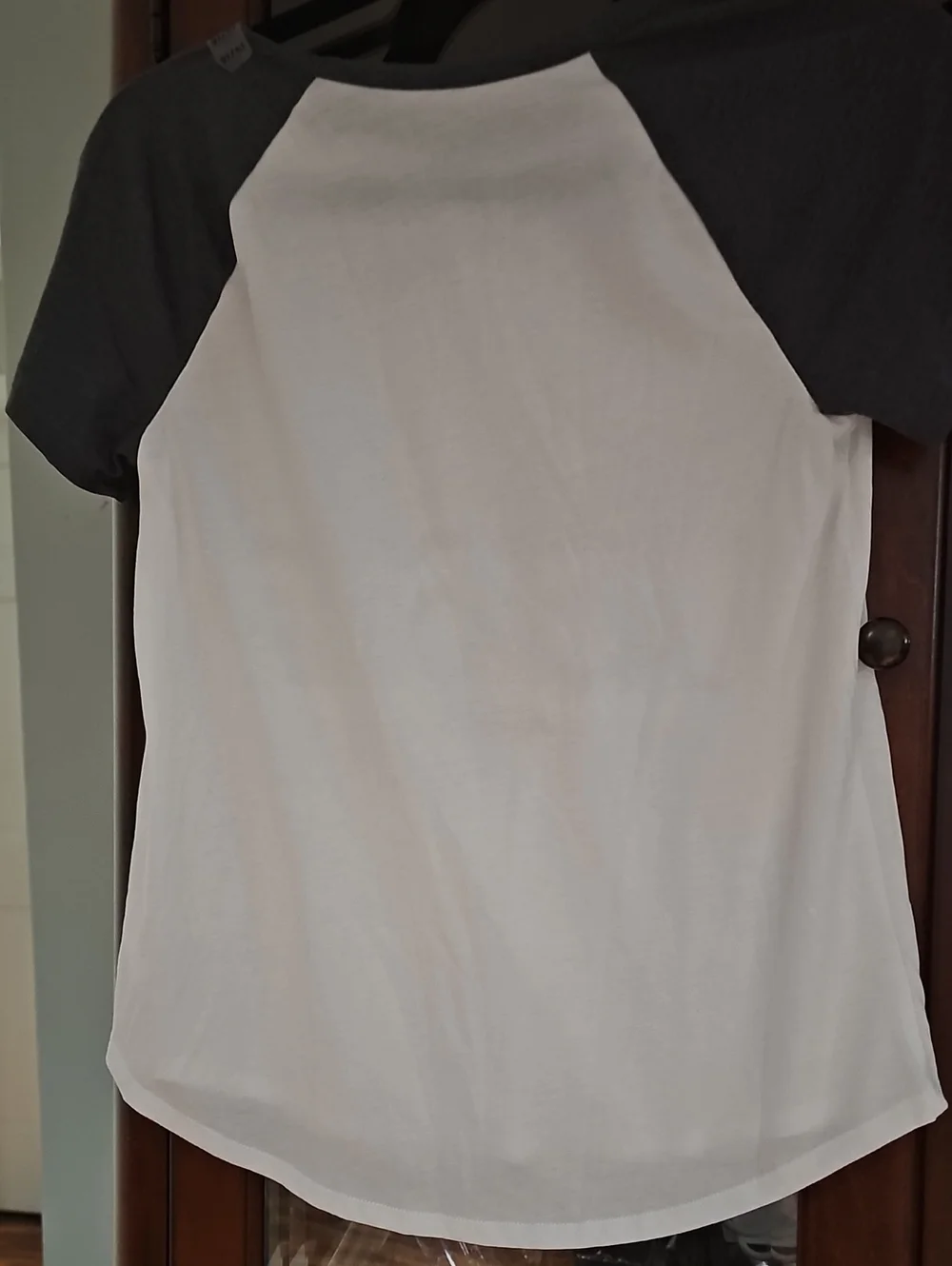 Justice Lacrosse Raglan Glitter Tee - White with Charcoal Sleeves Sz 14-16 Nwt